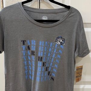 Rivalry Threads Gray UNC Tar Heels Graphic Tee with Blue Print